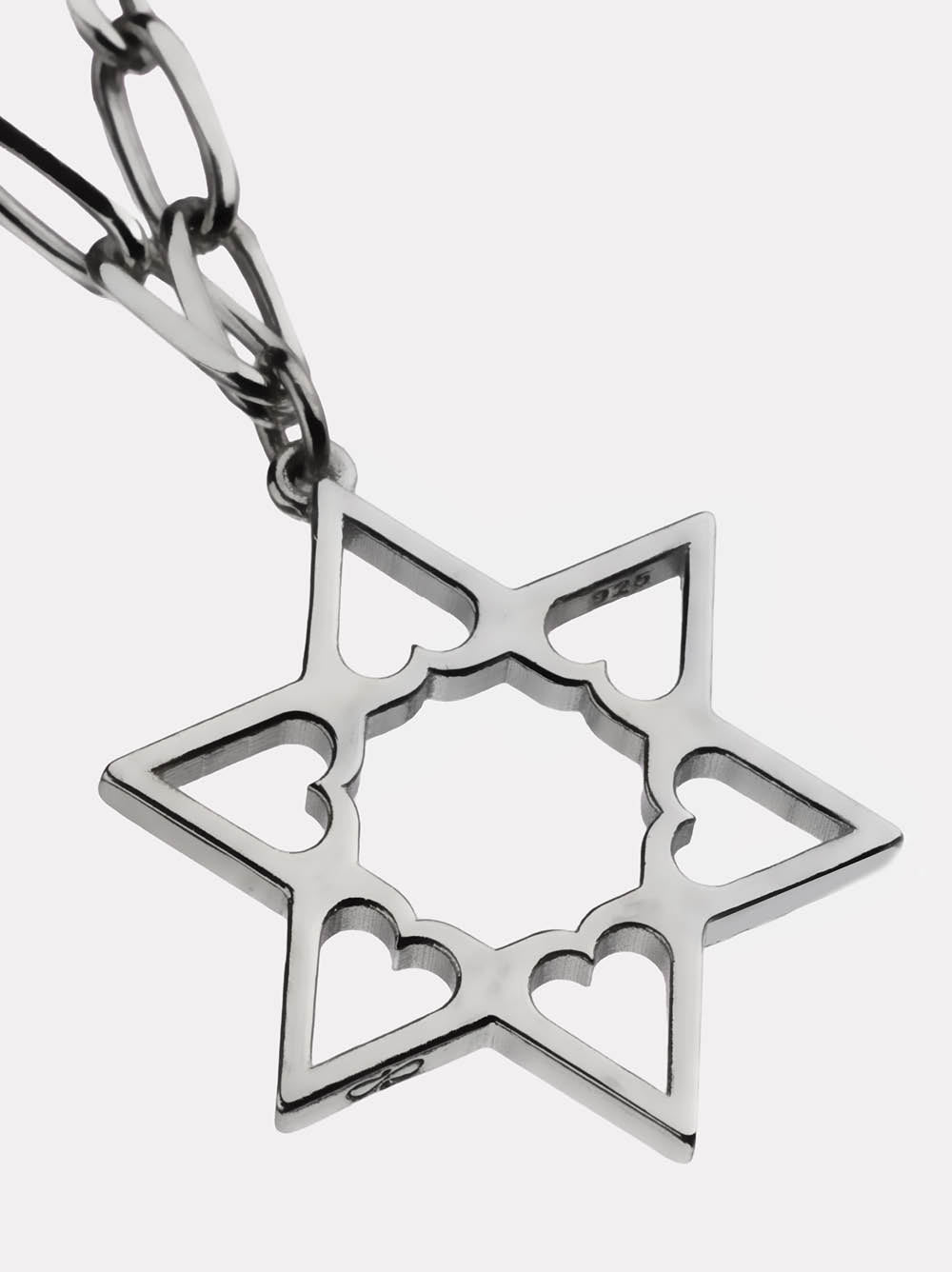 Star Of David With Hearts Necklace