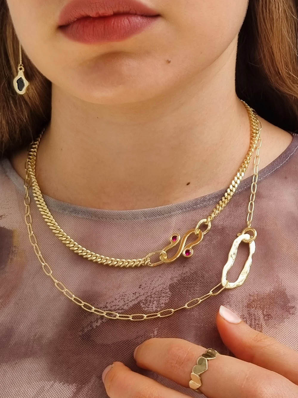 Raw Paperclip Goldplated Necklace