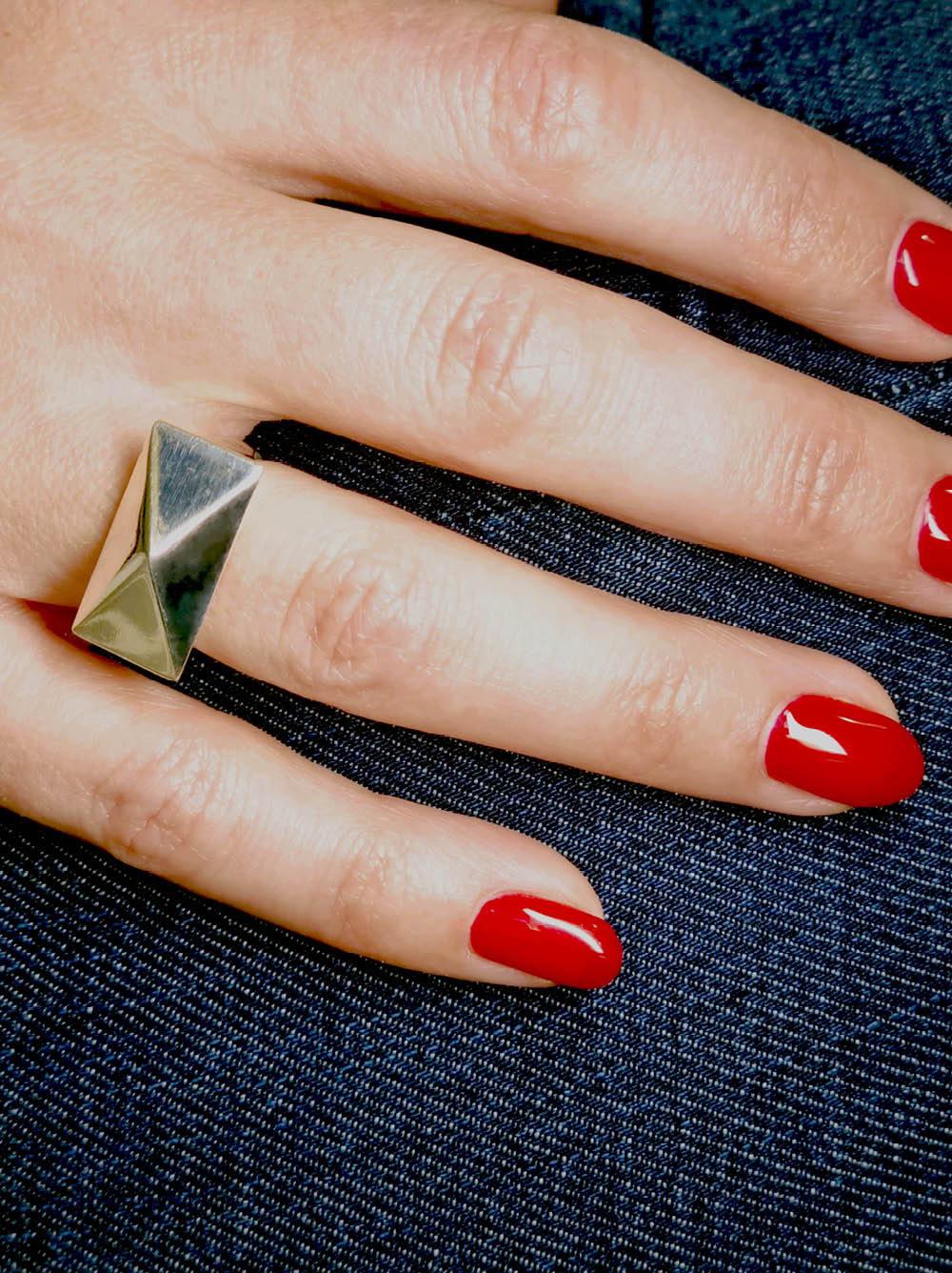 Pyramid Silver Ring