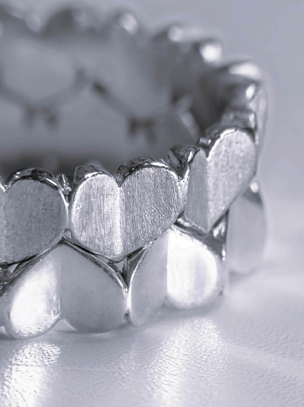 Small Hearts Silver Ring