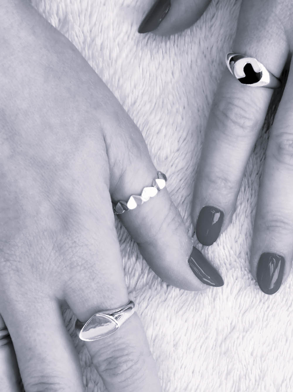 Small Hearts Silver Ring