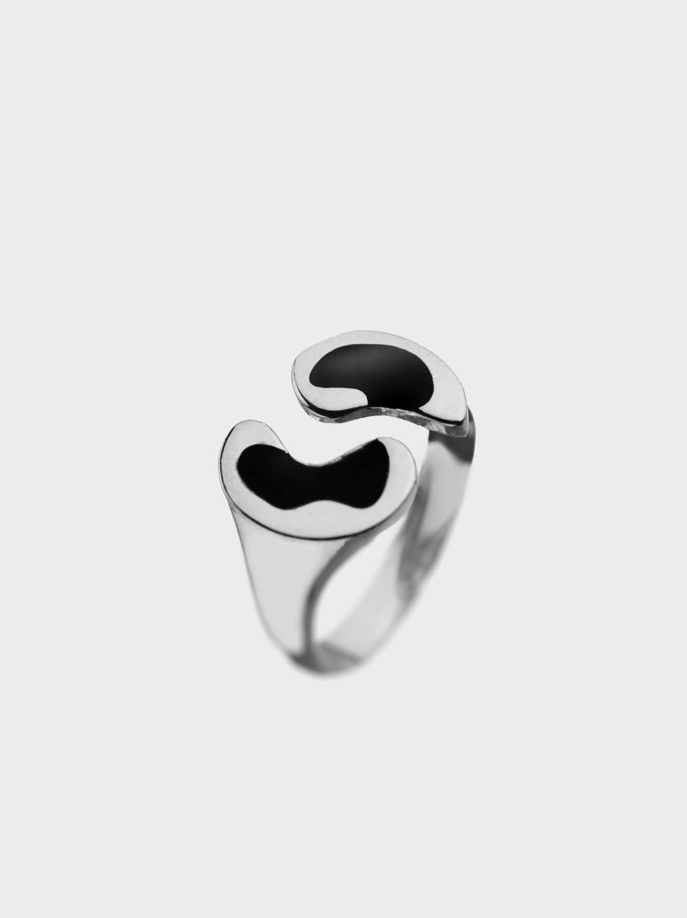 Double Leopards Open Silver Ring