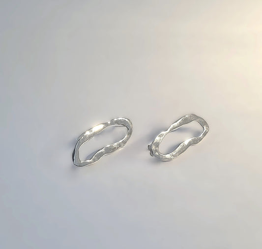 Raw Silver Earrings